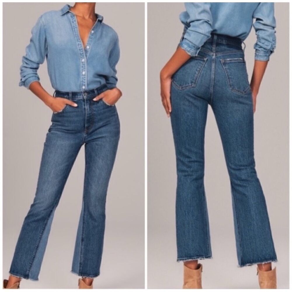 Abercrombie The Kick Flare Ultra High Rise Jeans, Size 0 /25